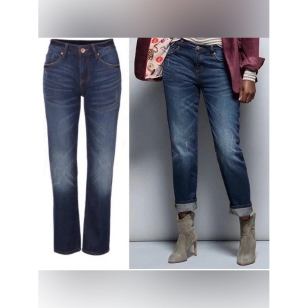 Cabi Malibu Jean 4522 Mid Rise Straight Leg Distressed 100% Cotton‎ Size 2